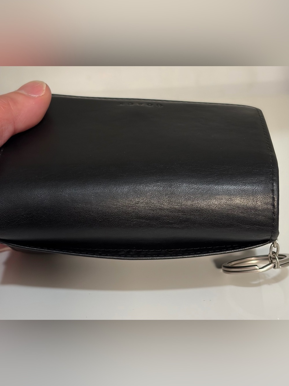 Vintage Coach Bedford Purse Wallet in Black Leather with Key Ring & Snap Closure - Picture 12 of 14